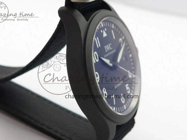MIROTIME 0223 Pilot IW326901 Real Ceramic MK 1:1 Best Edition Black Dial On Nylon Strap MIYOTA FastDry 7126
